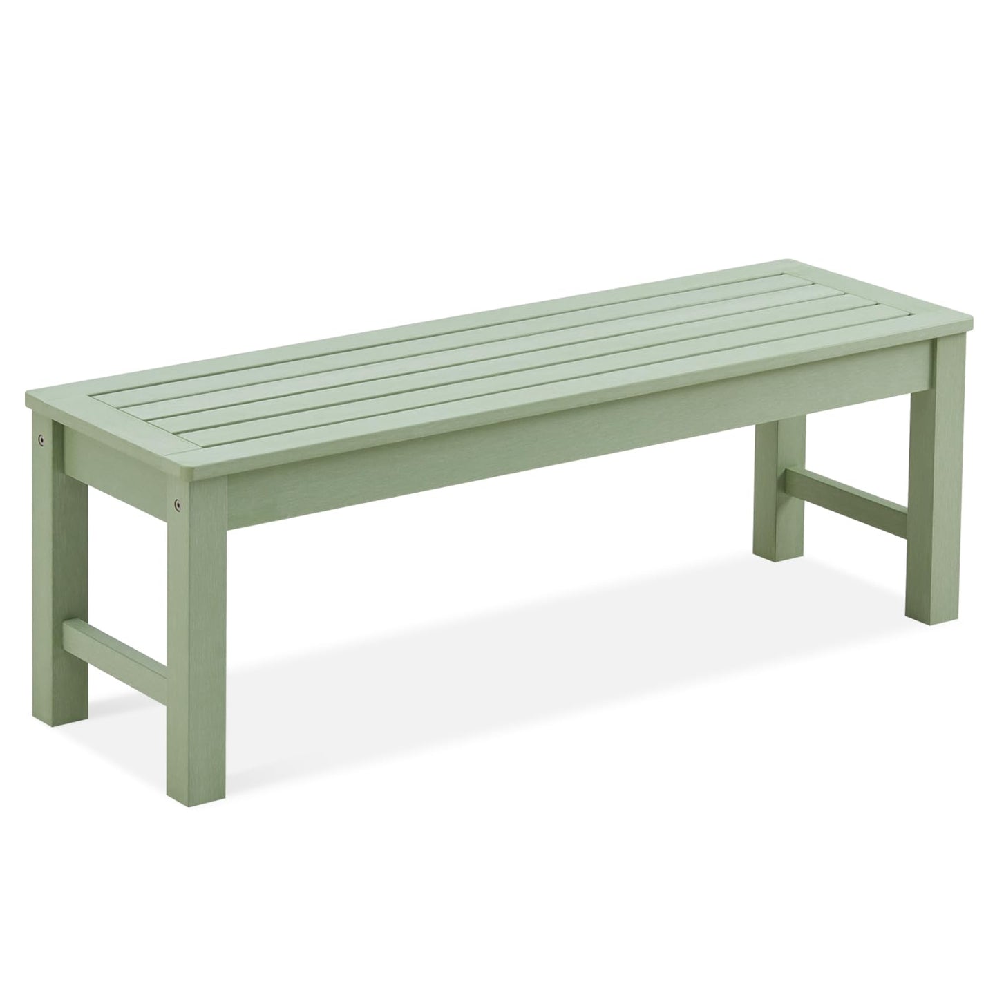 Psilvam Outdoor Bench, Two Person Poly Lumber Porch Bench, Weatherproof Garden Bench That Never Rot and Fade, All-Weather Patio Bench Suit for Garden, Porch, and Park